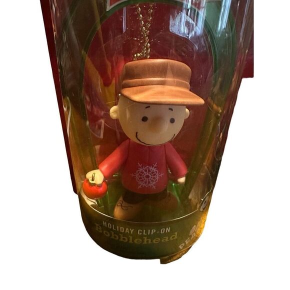 PEANUTS Holiday Clip-on Bobblehead Frame Linus and Charlie Brown Ornaments New - Picture 3 of 8
